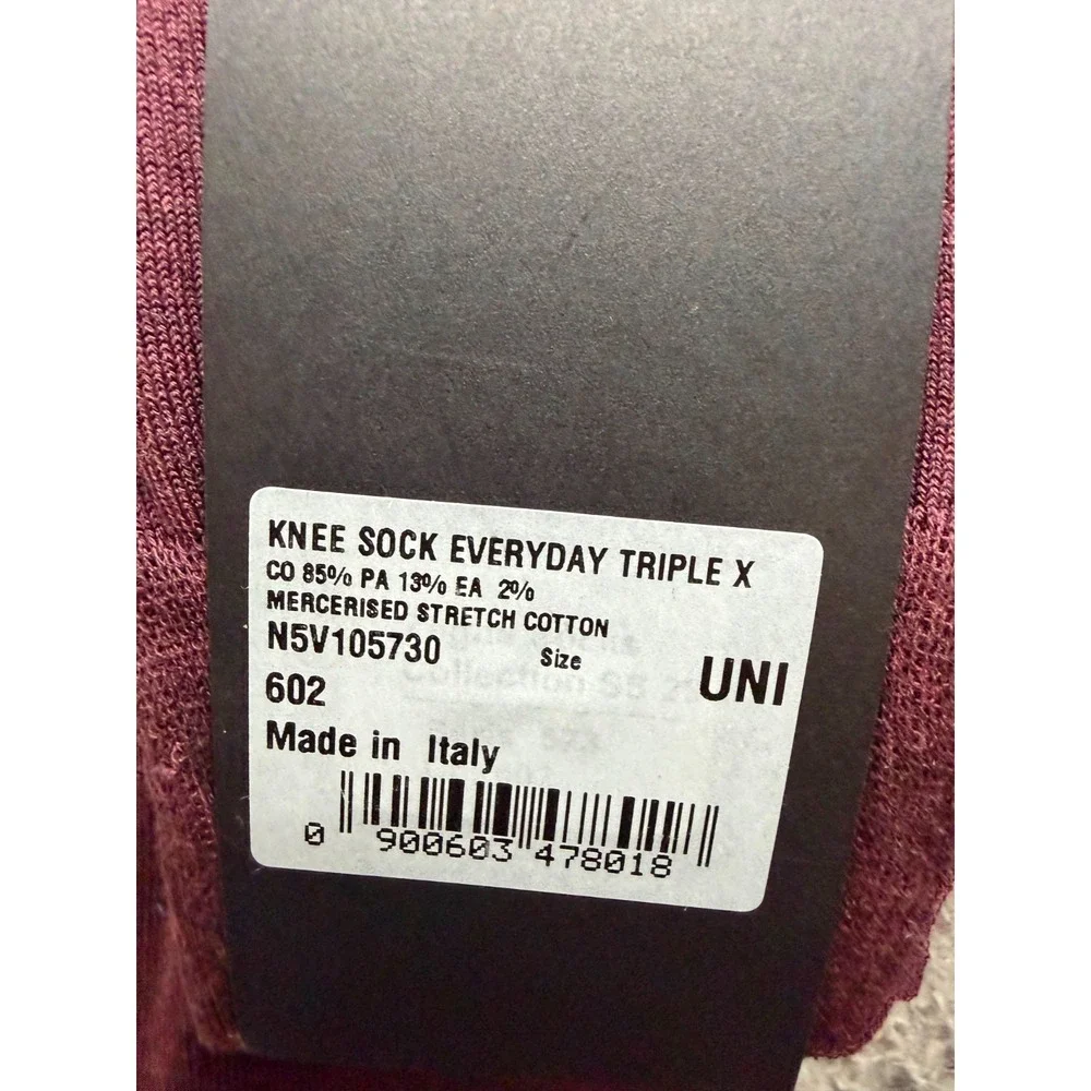 NWT Ermenegildo Zegna Everyday Triple X Knee Sock Burgundy One Size Unisex